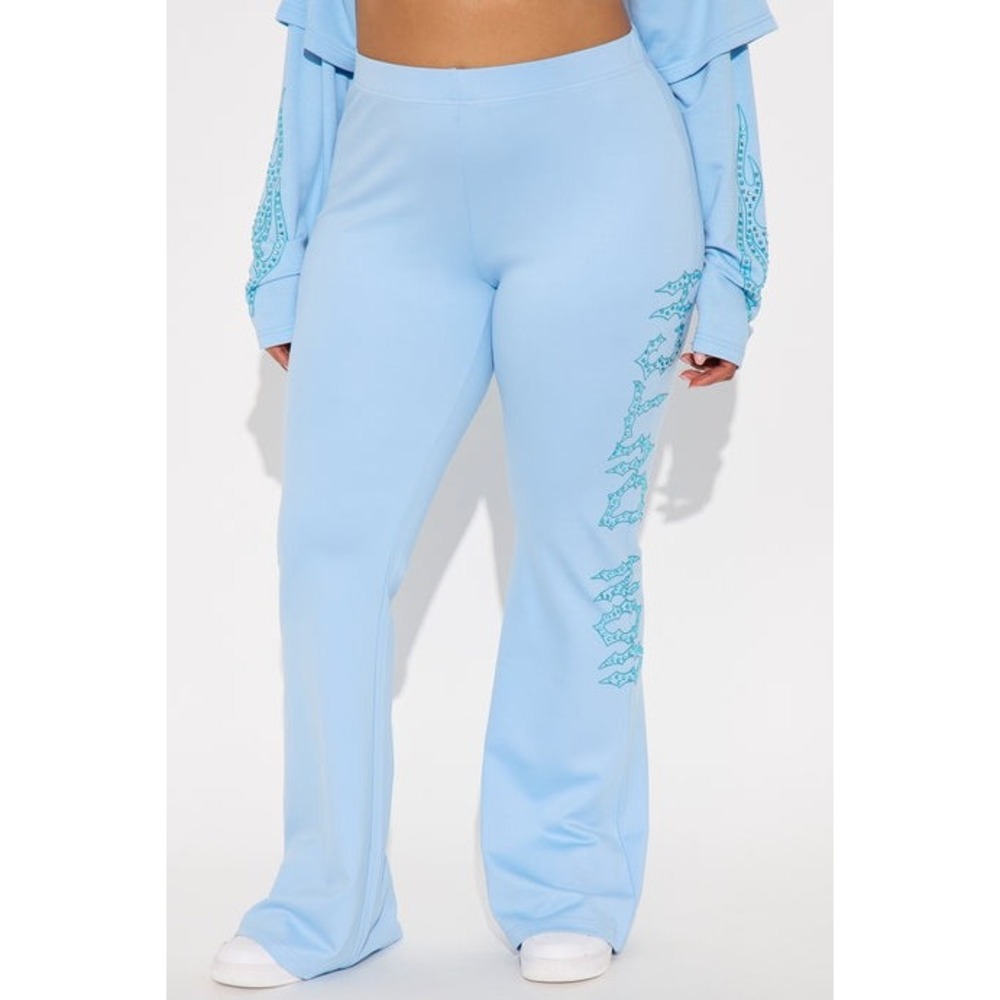 Von dutch nwt M blue rhinestone graphic leggings workout casual streetwear - Picture 4 of 5